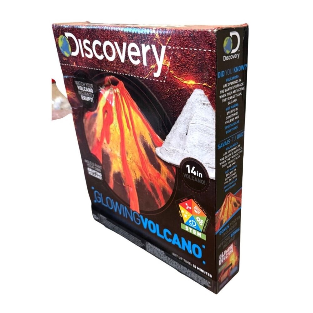 Discovery Glowing Volcano STEM Kit For Kids 12+ With Bonus Poster & 14" Erupting